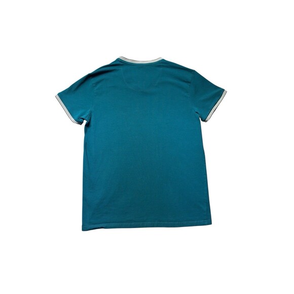 Stone Falcon V-Neck T-Shirt Mens L Blue Short Sleeve Knit Cotton Spandex Casual - Picture 2 of 7